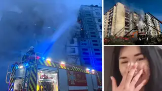 Missiles hit a residential building in Uman, killing several people - with footage of the aftermath posted on social media