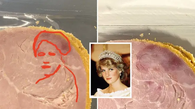 Hattie Osma says she found an image of Princess Diana in her ham.