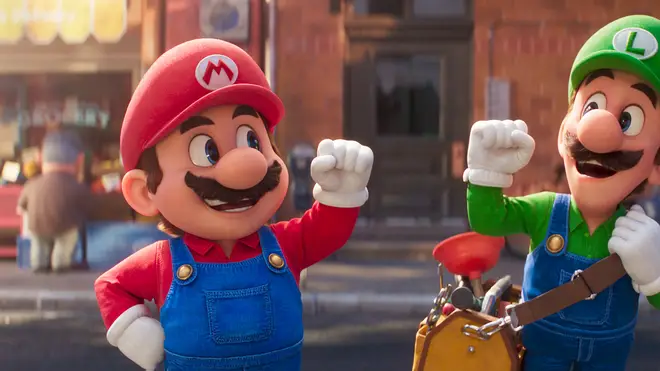 Mario, voiced by Chris Pratt, left, and Luigi, voiced by Charlie Day in Nintendo’s The Super Mario Bros Movie