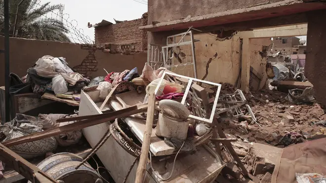 Destroyed house in Khartoum