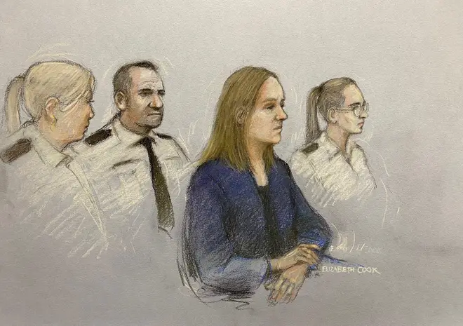 Lucy Letby previously appearing in the dock at Manchester Crown Court