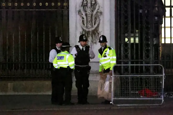 Officers outside Buckingham Palace