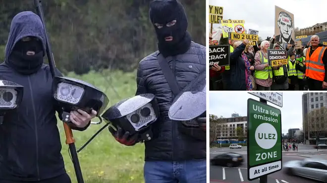 'Not all heroes wear capes': Balaclava clad anti-Ulez activists branded 'legends' after appearing to tear down controversial cameras