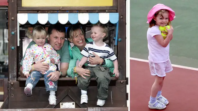Kate and Gerry with twins Sean and Amelie McCann (l) and Madeleine McCann (r)