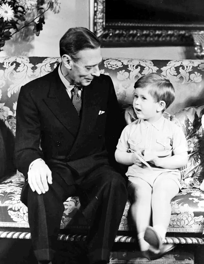 King George VI with his grandson Charles in 1951