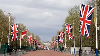 Flags outside Buckingham Palace