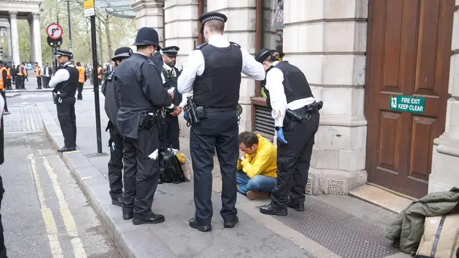 Head of Republic Graham Smith was seen being arrested by Metropolitan Police officers