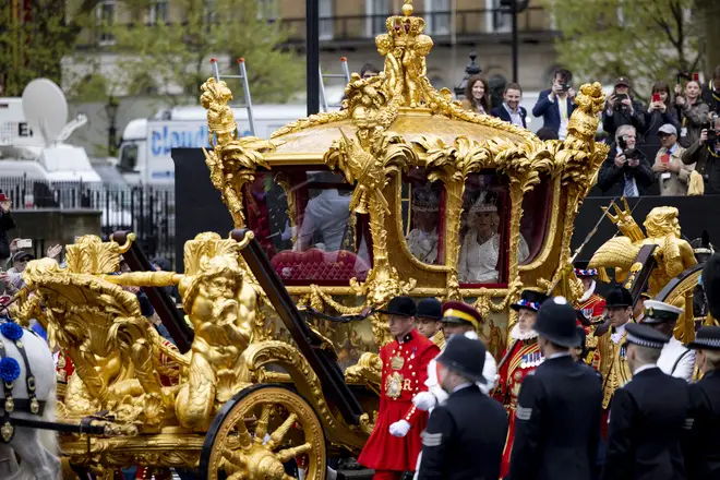 The incident occurred as King Charles and Camilla returned to Buckingham Palace in the Gold State Coach
