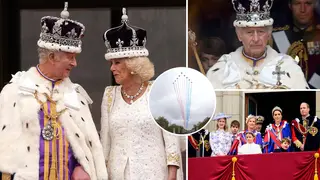 Charles and Camilla waved at adoring crowds from the Palace balcony