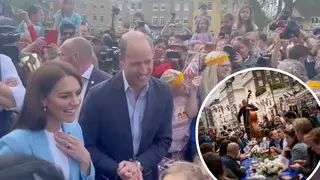 William and Kate made a surprise visit to a coronation street party in Windsor this afternoon