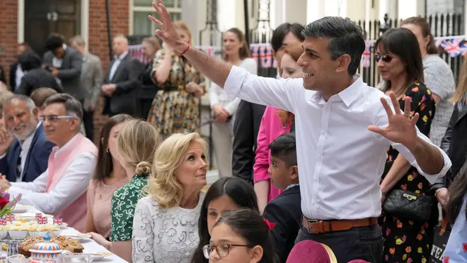 Rishi Sunak entertains guests including the US First Lady at his own Downing Street Coronation Big Lunch.
