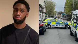 Jordan, 18, (left) was killed in Dagenham and police were at the scene of the 16-year-old's murder on Friday