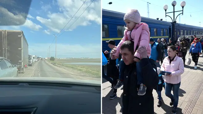 People being evacuated from Zaporizhzhia