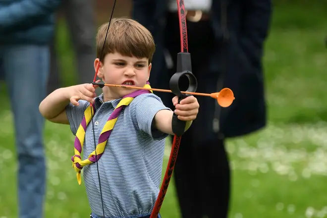 Louis enjoyed some down time with a bit of archery