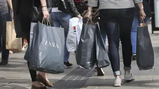 Shoppers on a high street