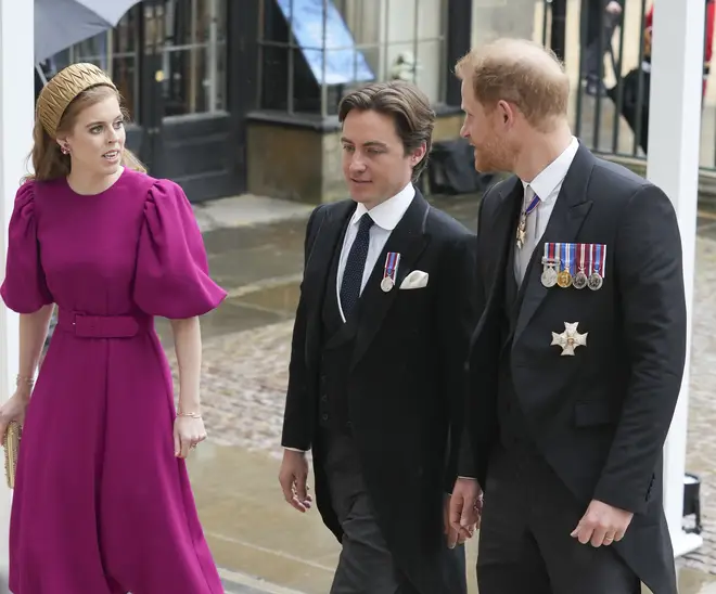 Harry entered the church with Princess Beatrice.