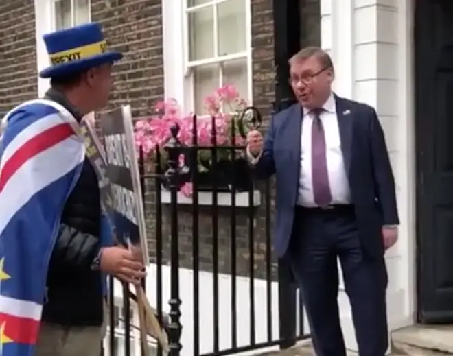 The Tory MP Mark Francois was addressing Steve Bray an anti-Brexit activist