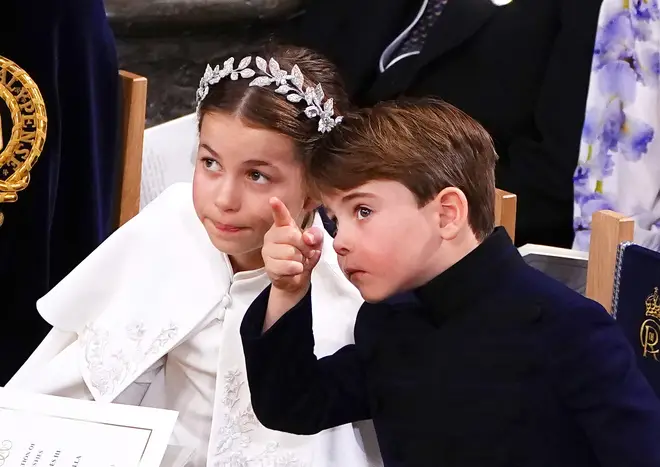 Prince Louis and Princess Charlotte attend the Coronation of King Charles III
