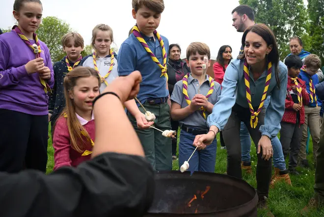 They enjoyed an outing to the Scouts on Louis' first royal engagement