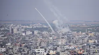 Rockets are launched from the Gaza Strip towards Israel