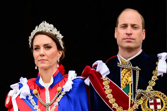 Kate and William on the Buckingham Palace balcony after the Coronation ceremony