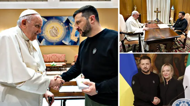 Ukrainian President Volodymyr Zelenskyy has held talks with Pope Francis in the Vatican, after meeting with far-right Italian PM Giorgia Meloni.