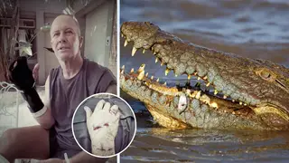 Mark Montgomery was attacked by a 12ft crocodile
