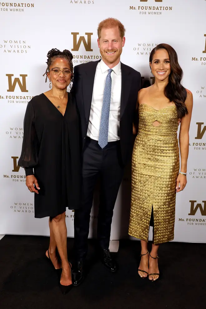 The Duke and Duchess of Sussex at the gala with her mother, Doria Ragland