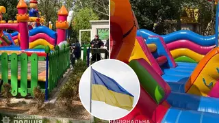 Girl, four, accidentally hangs herself on bouncy castle after three amusement park workers were distracted by smartphones