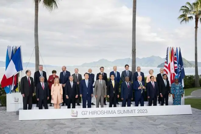 Leaders gathered at for a photo at G7 summit on May 20
