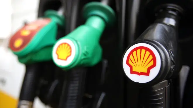 Shell logos on petrol pump