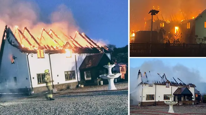 Barking dogs raised the alarm as a fire ripped through a detached house in Essex in the early hours of Sunday morning.