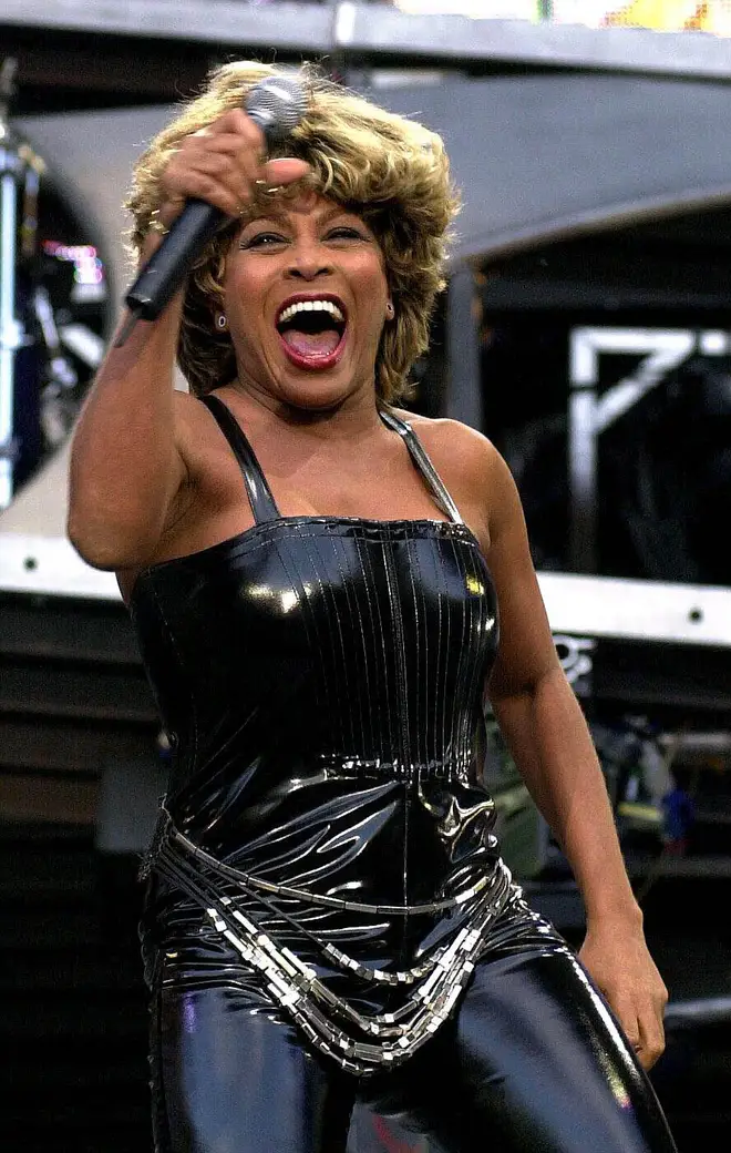 Turner on stage at London's Wembley Stadium in her last ever live performance in the UK.