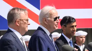 Left to right, Australian Prime Minister Anthony Albanese, US President Joe Biden and Prime Minister Rishi Sunak in March