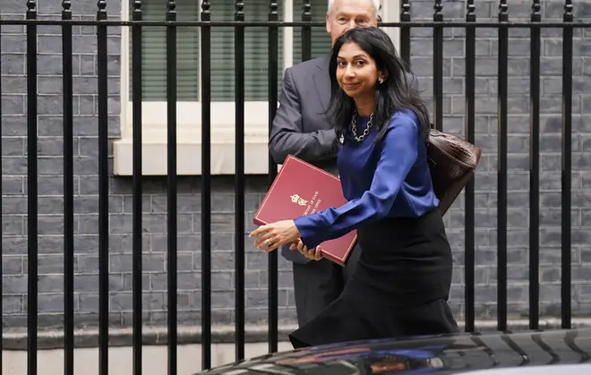 Home Secretary Suella Braverman, arriving in Downing Street, London, for a Cabinet meeting