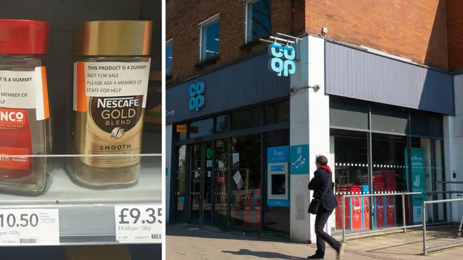 The dummy jars were spotted in a Co-op in London