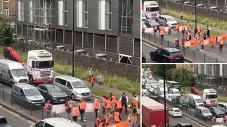 Eco activists blocking up the A4 on Wednesday morning
