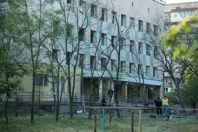 Kyiv was targeted in a missile strike overnight, with three people - two of which were children - killed