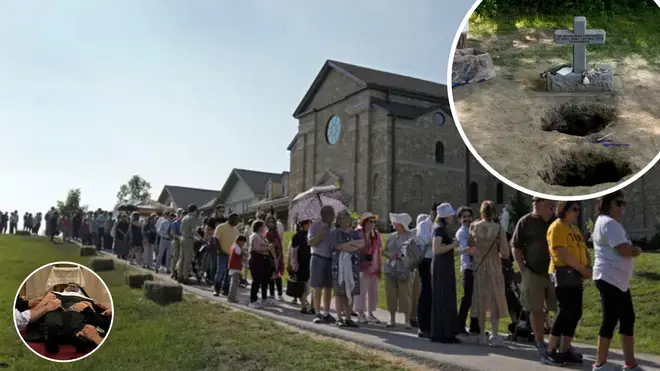 Thousands of people have flocked to the church to see the nun's remains