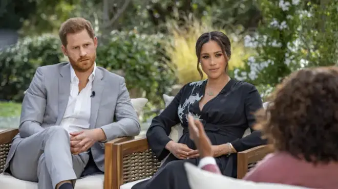 Prince Harry and Meghan Markle sit down to talk with Oprah in 2021