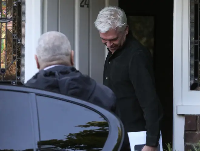 Phillip Schofield is seen leaving his home in May