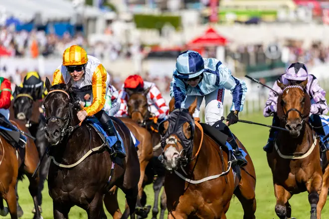 A race at the Epsom Derby on Friday
