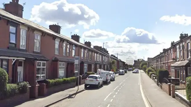 The new grandmother died at the scene in Droylsden on Friday around midday