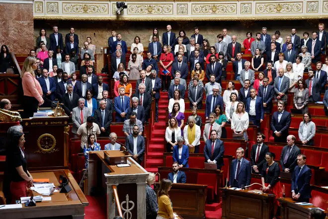 French MPs stand a minute of silence after a knife attack in Annecy