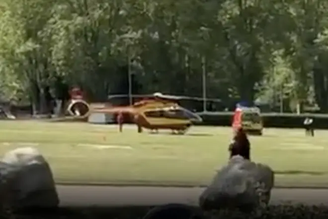 An air ambulance was dispatched to the scene