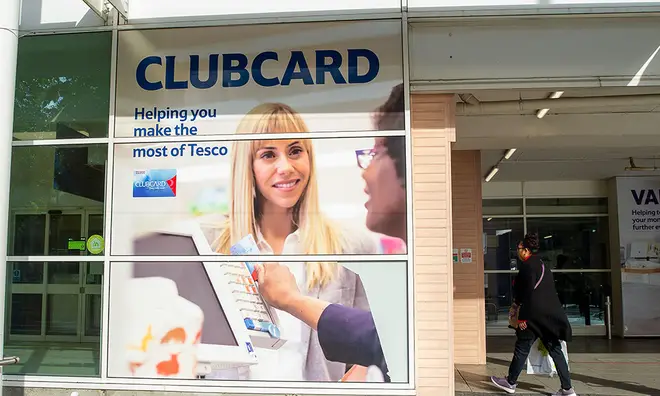Tesco Clubcard advert displayed in the supermarket
