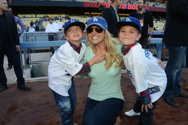 Britney Spears and her sons Jayden and Preston in 2013