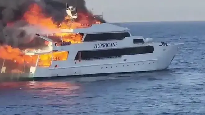 Images showed a massive fire at the rear of the ship