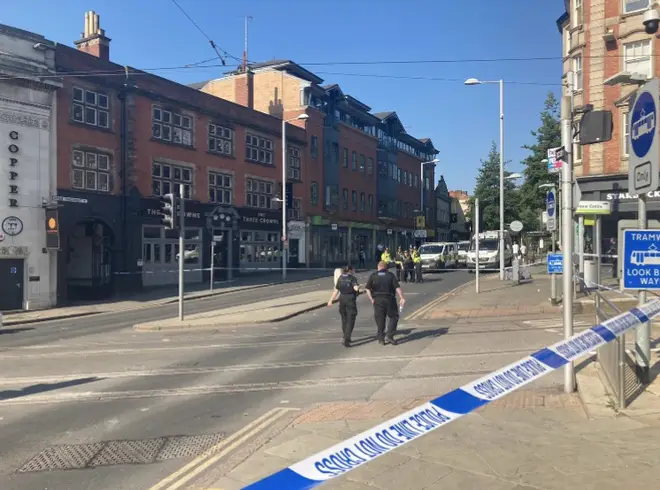 A heavy police presence was out in Nottingham