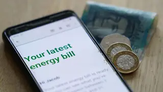 An online energy bill on a smartphone